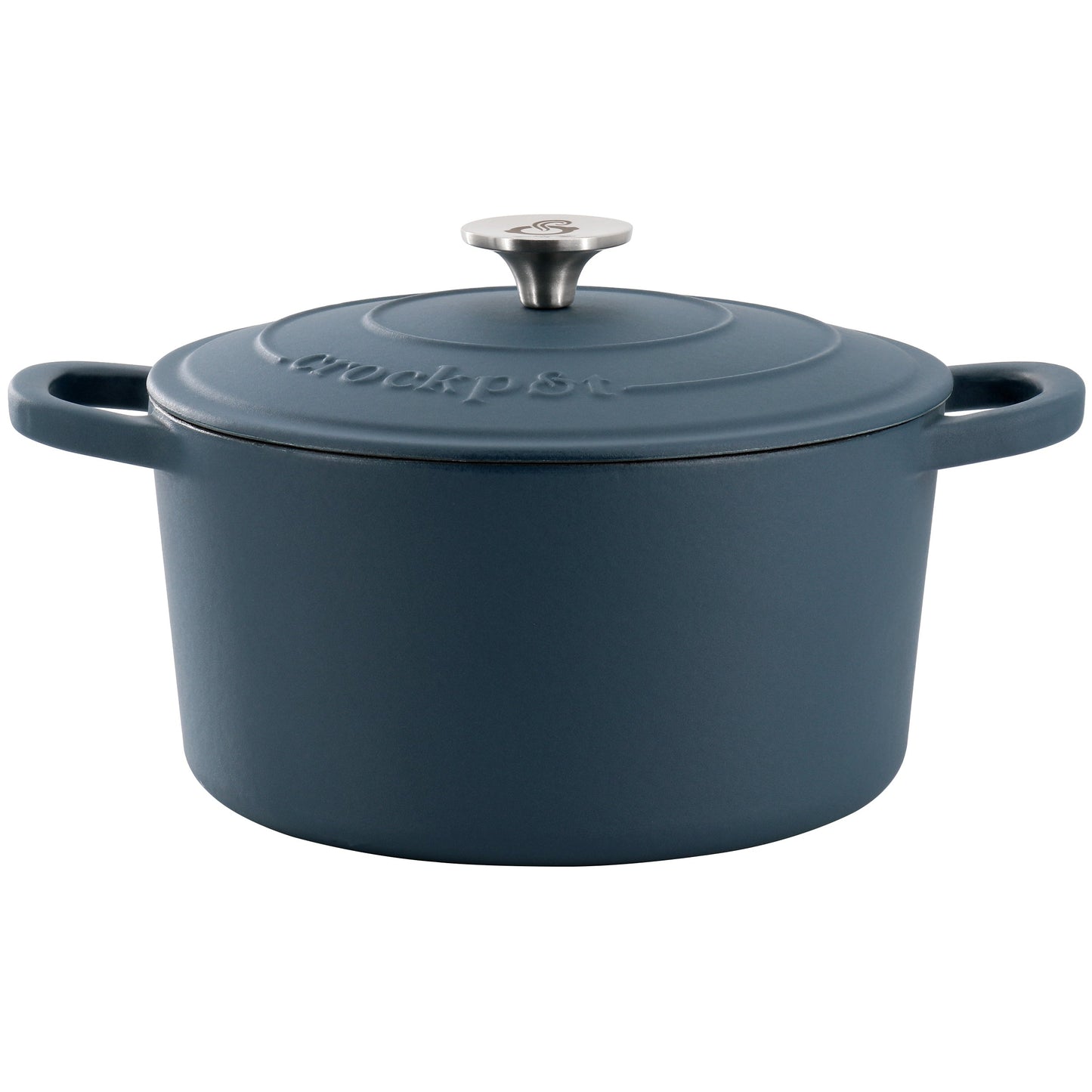 Crockpot Artisan 7 Quart Enameled Cast Iron Dutch Oven in Matte Navy Blue LuxuryLifeWay Online Store