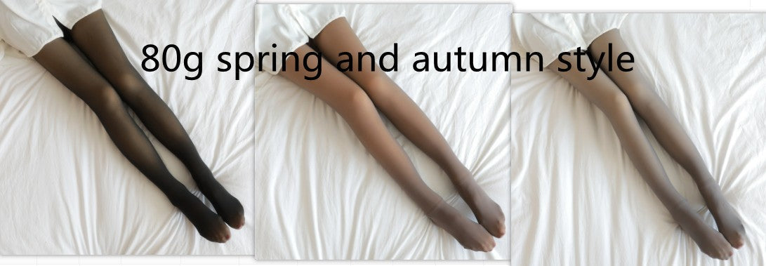 Fake Translucent Plus Size Leggings Fleece Lined Tights Fall And Winter Warm Fleece Pantyhose Women Fleece Lined Pantyhose Thermal Winter Tights NorixaFashion.com