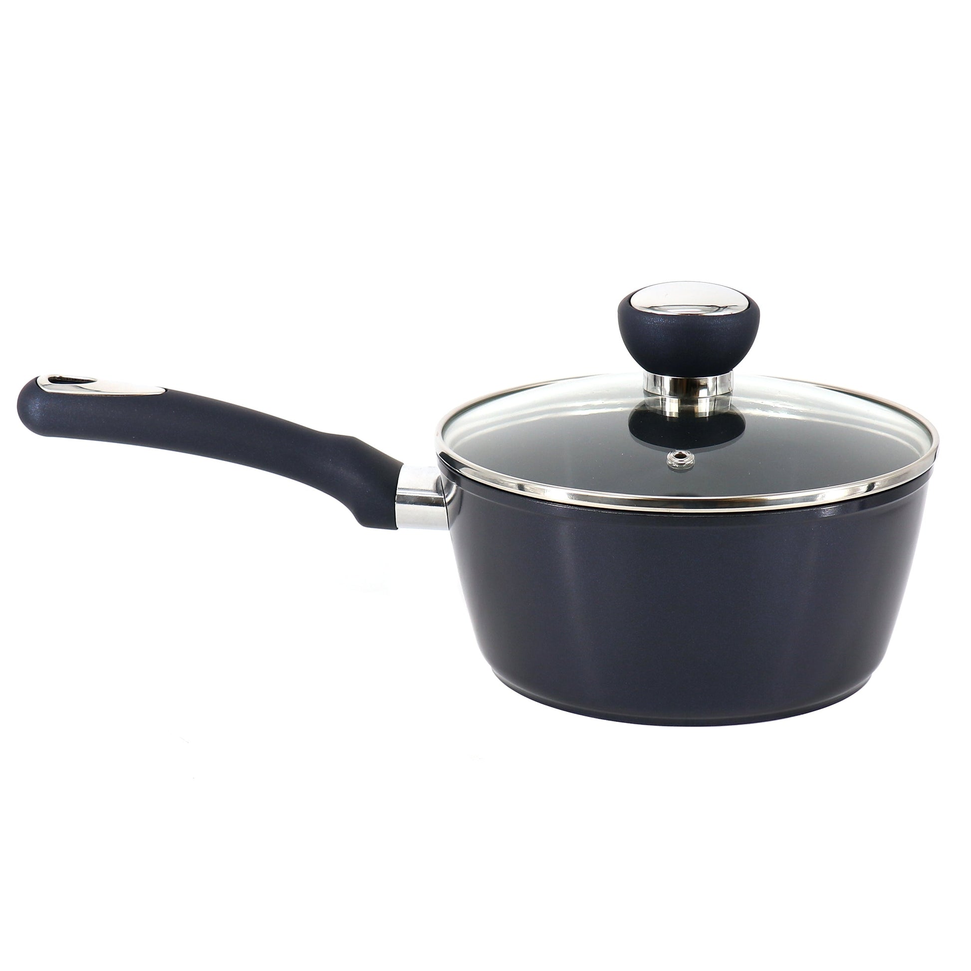 Oster Hawke 1.9 Quart Ceramic Nonstick Aluminum Saucepan with Lid in Dark Blue LuxuryLifeWay Online Store
