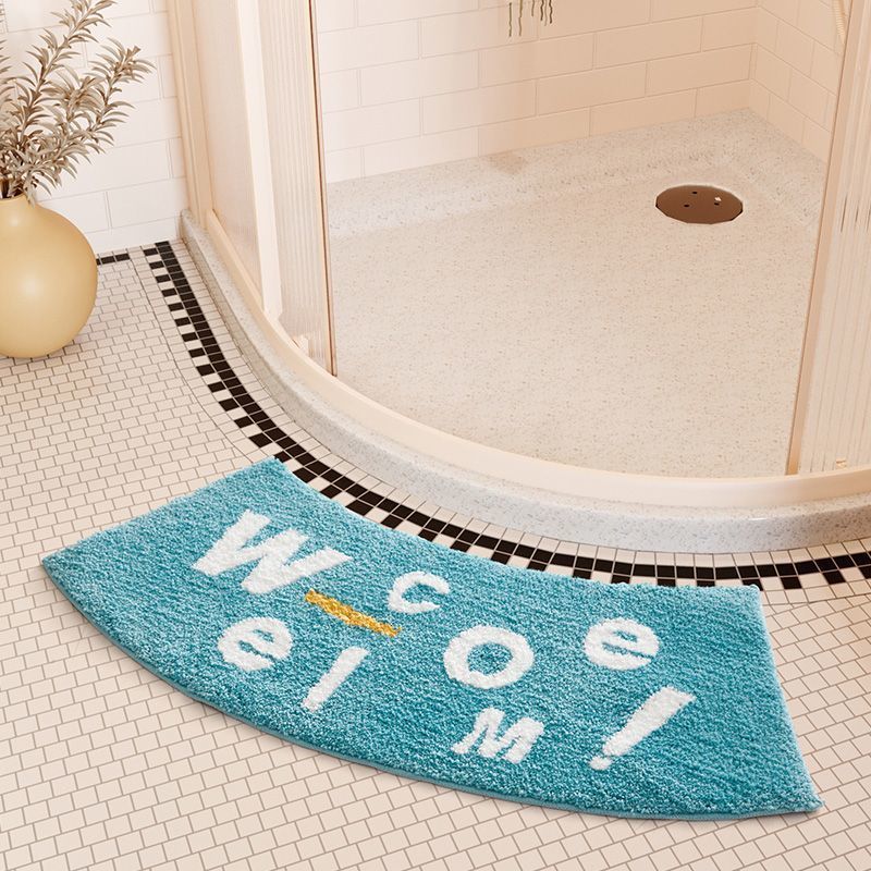 Absorbent Floor Mat Fan-shaped Carpet Shower Room Door Mat Bathroom Non-slip