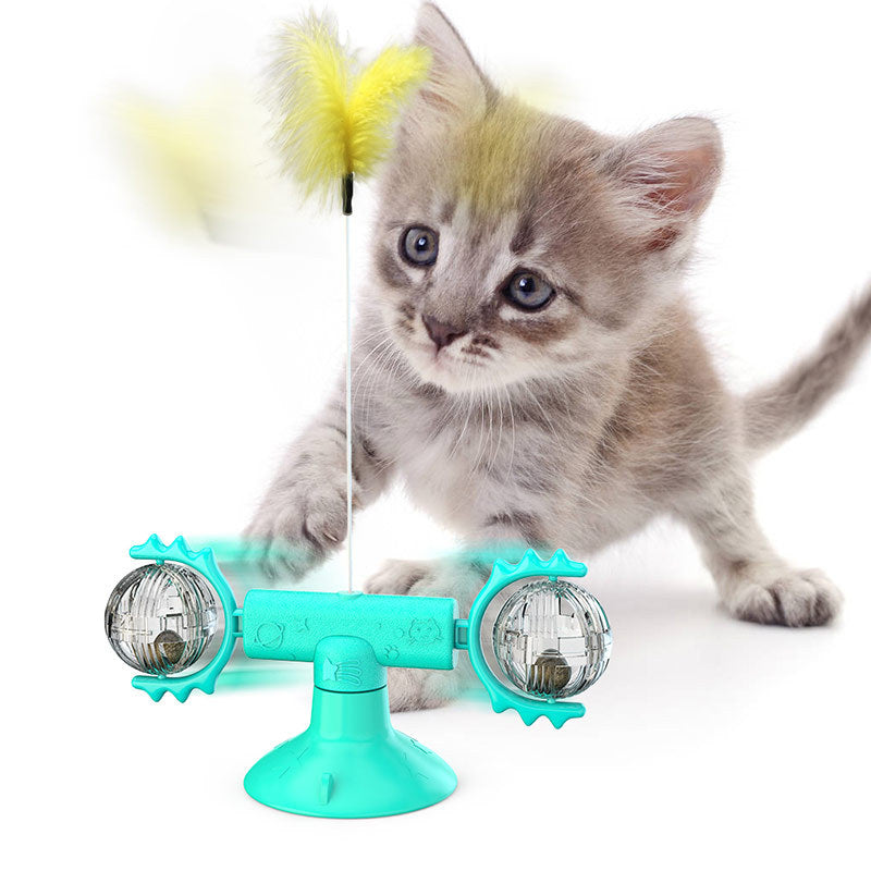 Cat Rotating Windmill Multi-Function Toys Itch Scratching Device Teeth Shining Toy Pets Fashion