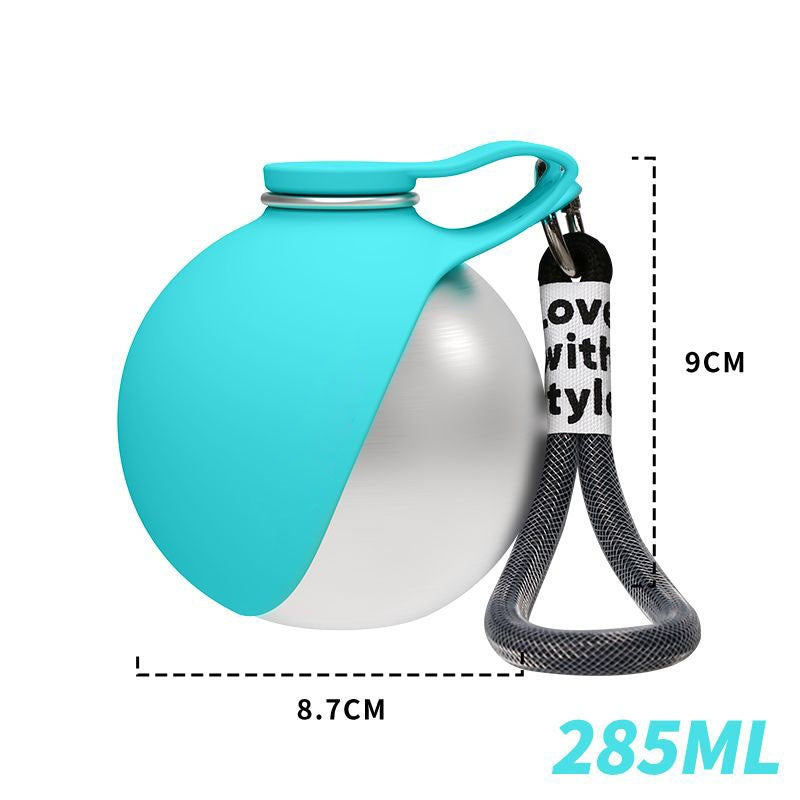Portable Dog Water Bottle 10oz Stainless Steel Travel Dog Water Dispenser With Bowl No-Spill Puppy Water Bottle For Walking Hiking Small Dog Water Bottle Pets Fashion