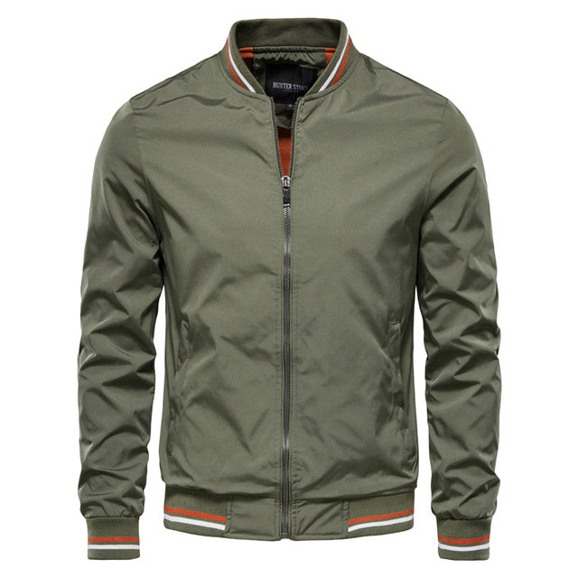 Men's Striped Zip-up Jacket With Pockets Fashion Casual Outerwear Sports Baseball Clothing Spring And Fall LadyShow.Store