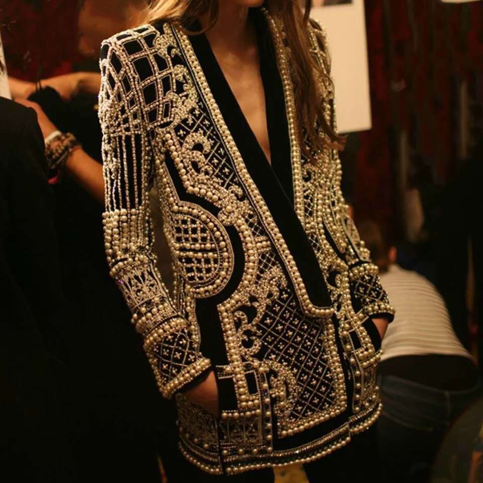 Padded Suit Jacket Bubble Bead Printing Women's Clothing Best YouTube Store
