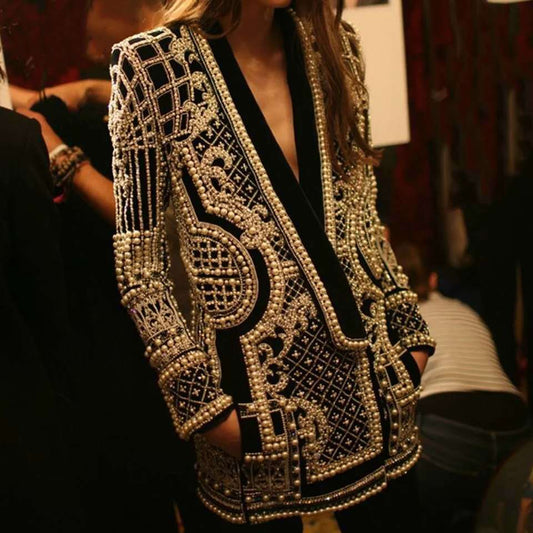 Padded Suit Jacket Bubble Bead Printing Women's Clothing Best YouTube Store