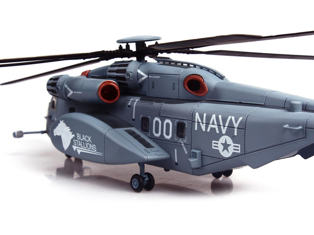Sikorsky MH-53E Sea Dragon Helicopter "United States Navy Black Stallions Tail Number 00" Light Gray 1/72 Diecast Model by Panzerkampf LuxuryLifeWay Online Store