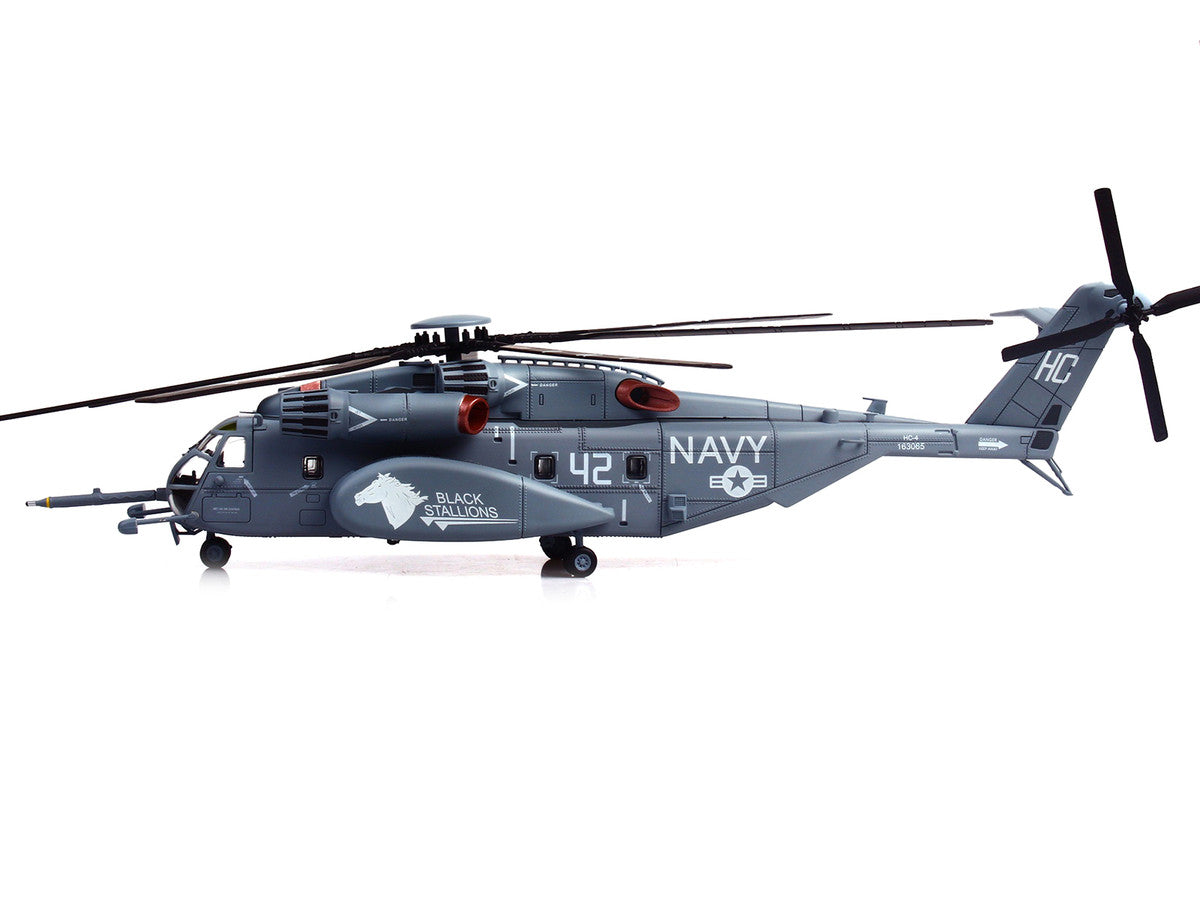 Sikorsky MH-53E Sea Dragon Helicopter "United States Navy Black Stallions Tail Number 42" Light Gray 1/72 Diecast Model by Panzerkampf LuxuryLifeWay Online Store