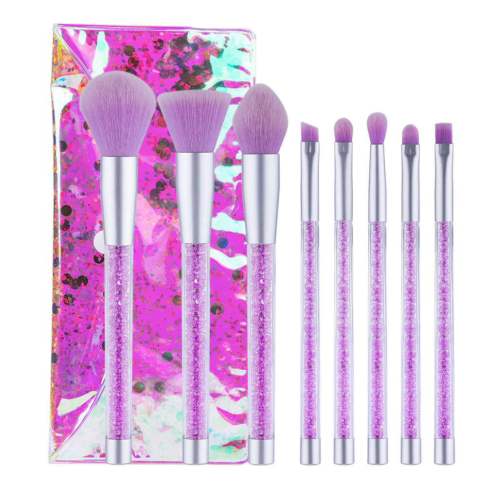 8pcs purple pink crystal makeup brushes CJD