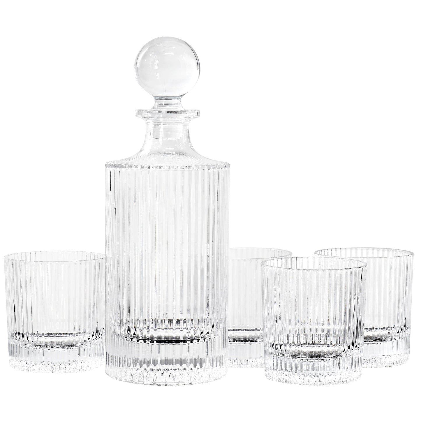 Gibson Home Acropolis 5 Piece Decanter and Double Old Fashioned Glasses Set LuxuryLifeWay Online Store