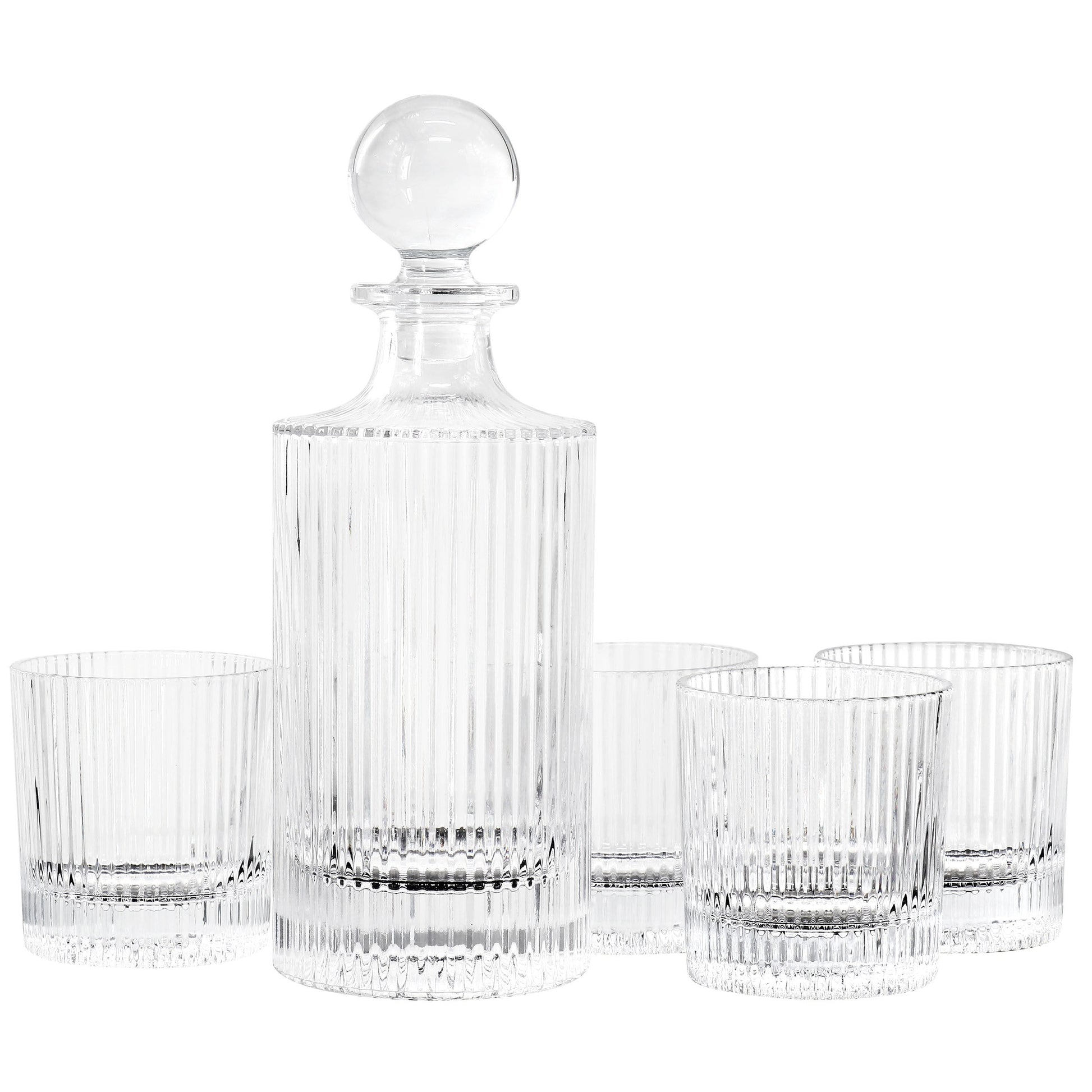 Gibson Home Acropolis 5 Piece Decanter and Double Old Fashioned Glasses Set LuxuryLifeWay Online Store
