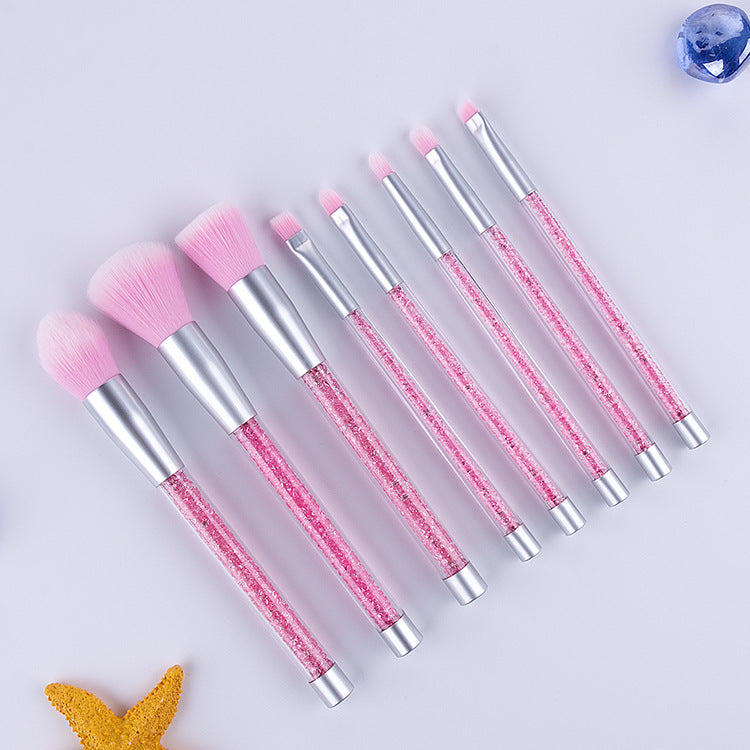 8pcs purple pink crystal makeup brushes CJD