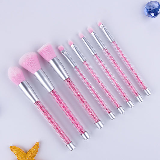 8pcs purple pink crystal makeup brushes CJD