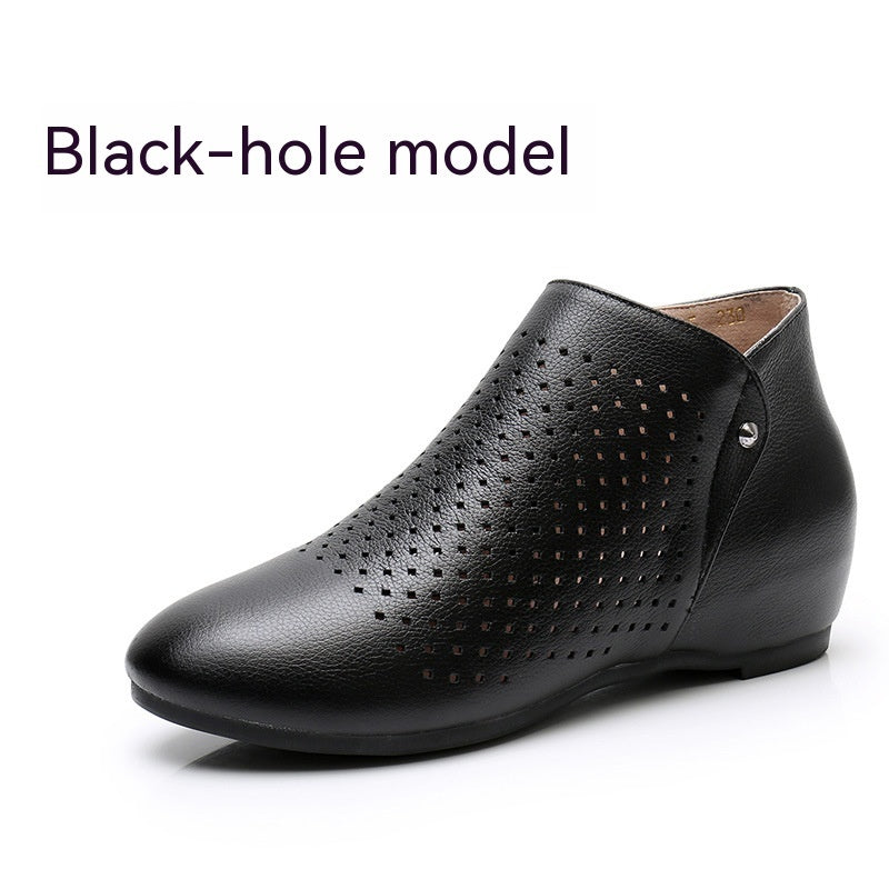 Genuine Leather Deep Mouth Flat Shoes Women LadyShow.Store