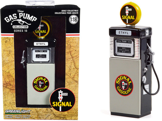 1951 Wayne 505 Gas Pump "Signal Gasoline" Black and Gray "Vintage Gas Pumps" Series 10 1/18 Diecast Model by Greenlight LuxuryLifeWay Online Store