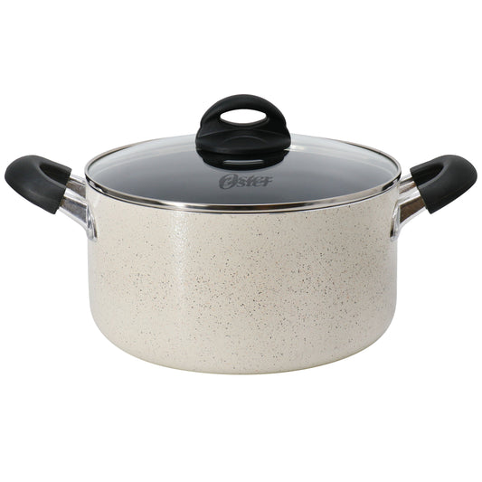 Oster Clairborne 6 Quart Aluminum Nonstick Dutch Oven with Lid in Sand LuxuryLifeWay Online Store