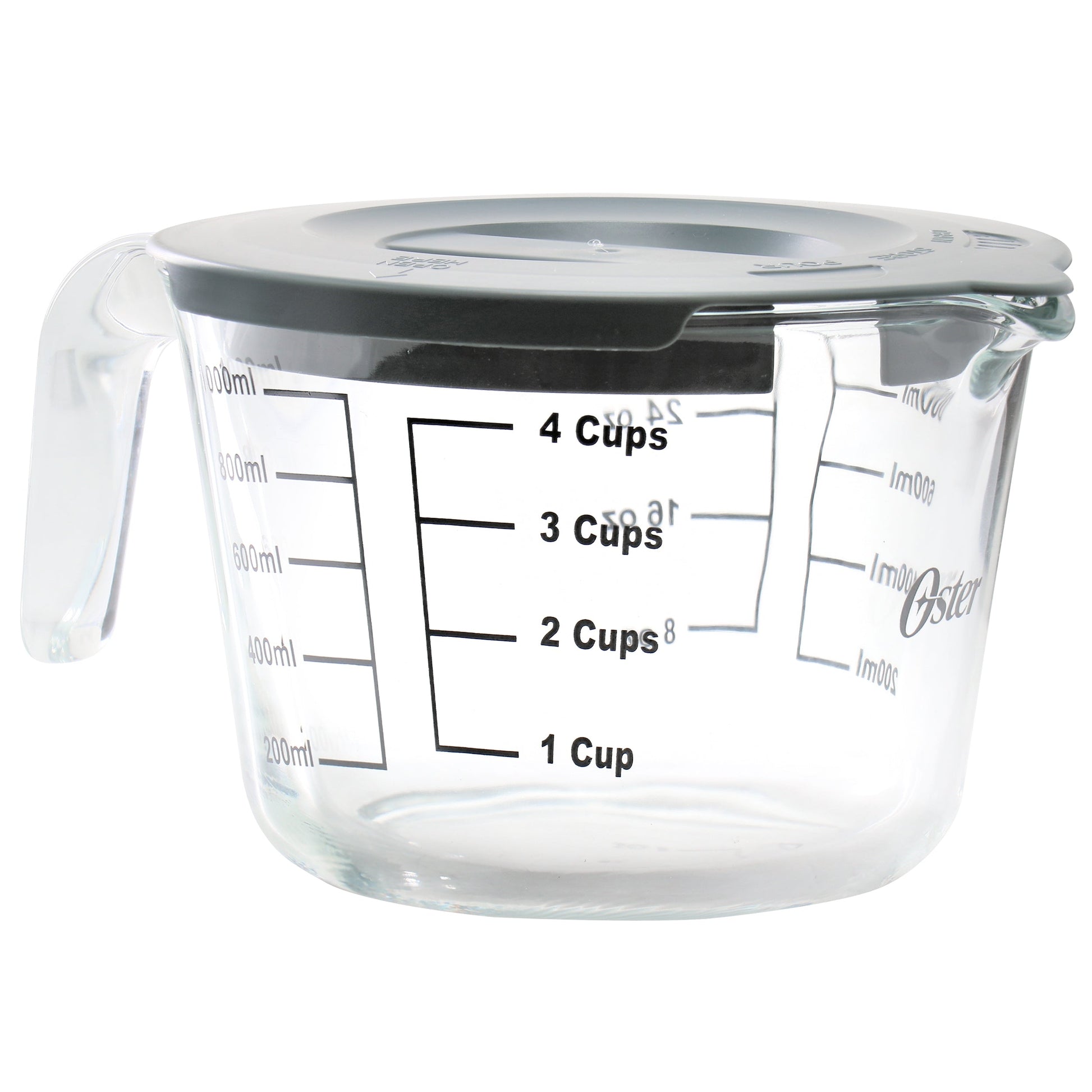 Oster Coolidge 4 Cup Clear Glass Measuring Cup with Snap on Lid LuxuryLifeWay Online Store