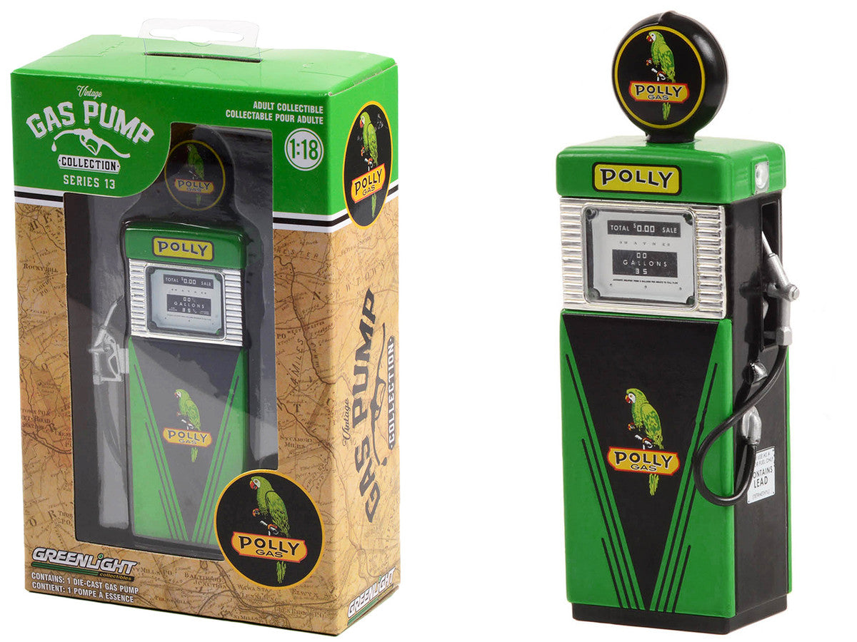 1951 Wayne 505 Gas Pump "Polly Gas" Green and Black "Vintage Gas Pumps" Series 13 1/18 Diecast Model by Greenlight LuxuryLifeWay Online Store