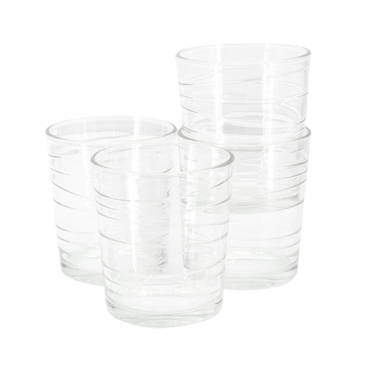 Gibson Home 4 Piece 13.5 Ounce Swirl Double Old-Fashioned Glassware Set LuxuryLifeWay Online Store