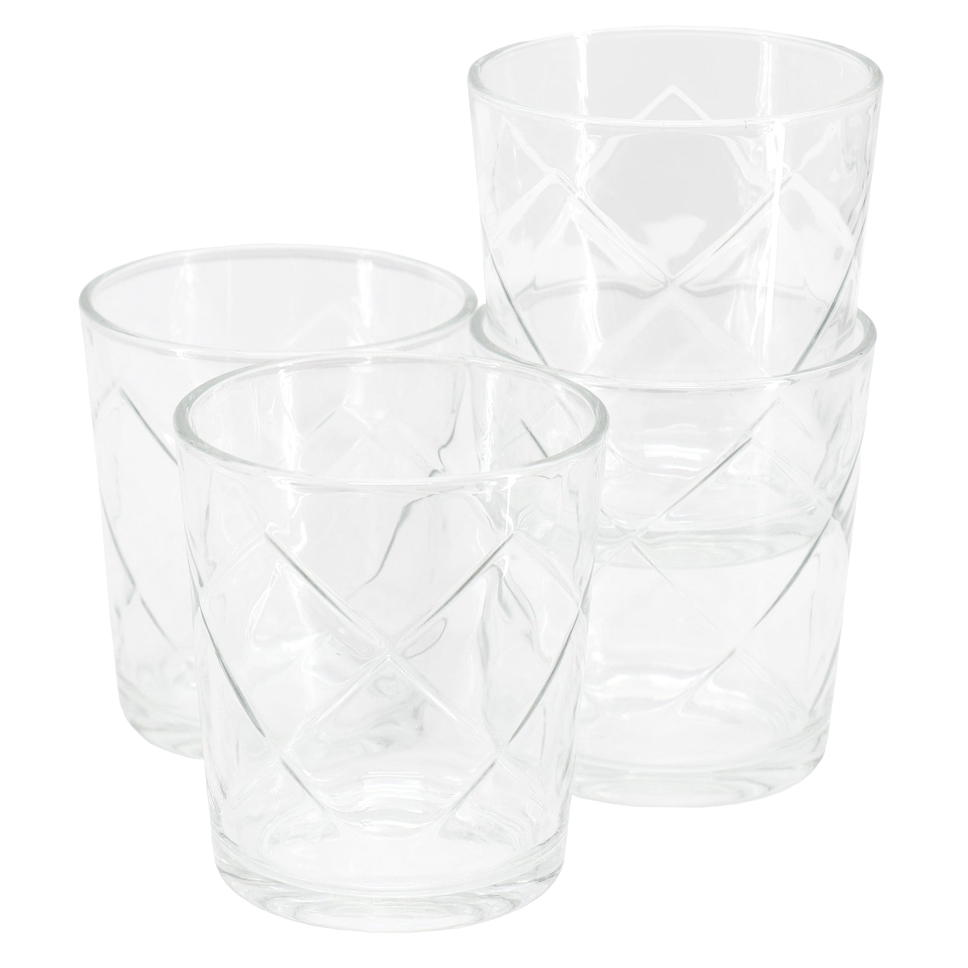 Gibson Home Lattice 4 Piece 13.5 Ounce Double Old-Fashioned Glass Set LuxuryLifeWay Online Store
