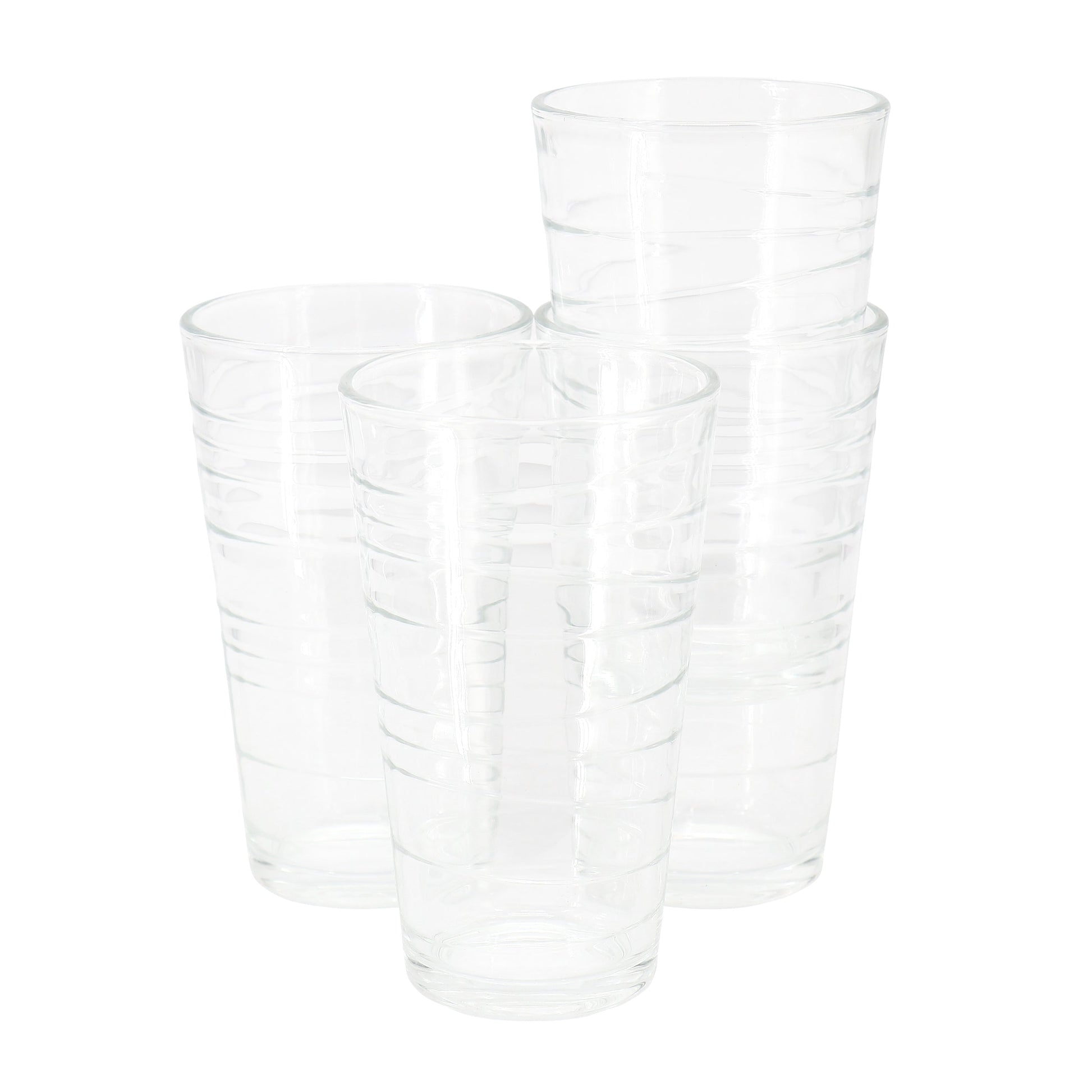 Gibson Home 4 Piece 16 Ounce Swirl Glass Tumbler Set LuxuryLifeWay Online Store