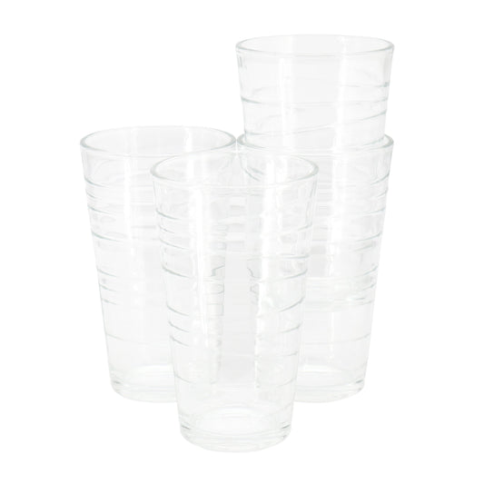 Gibson Home 4 Piece 16 Ounce Swirl Glass Tumbler Set LuxuryLifeWay Online Store