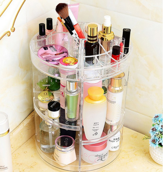 Makeup Organizer 360 Rotating plastic Cosmetics Storage Case Detachable Spinning Makeup Holder Storage CJD2