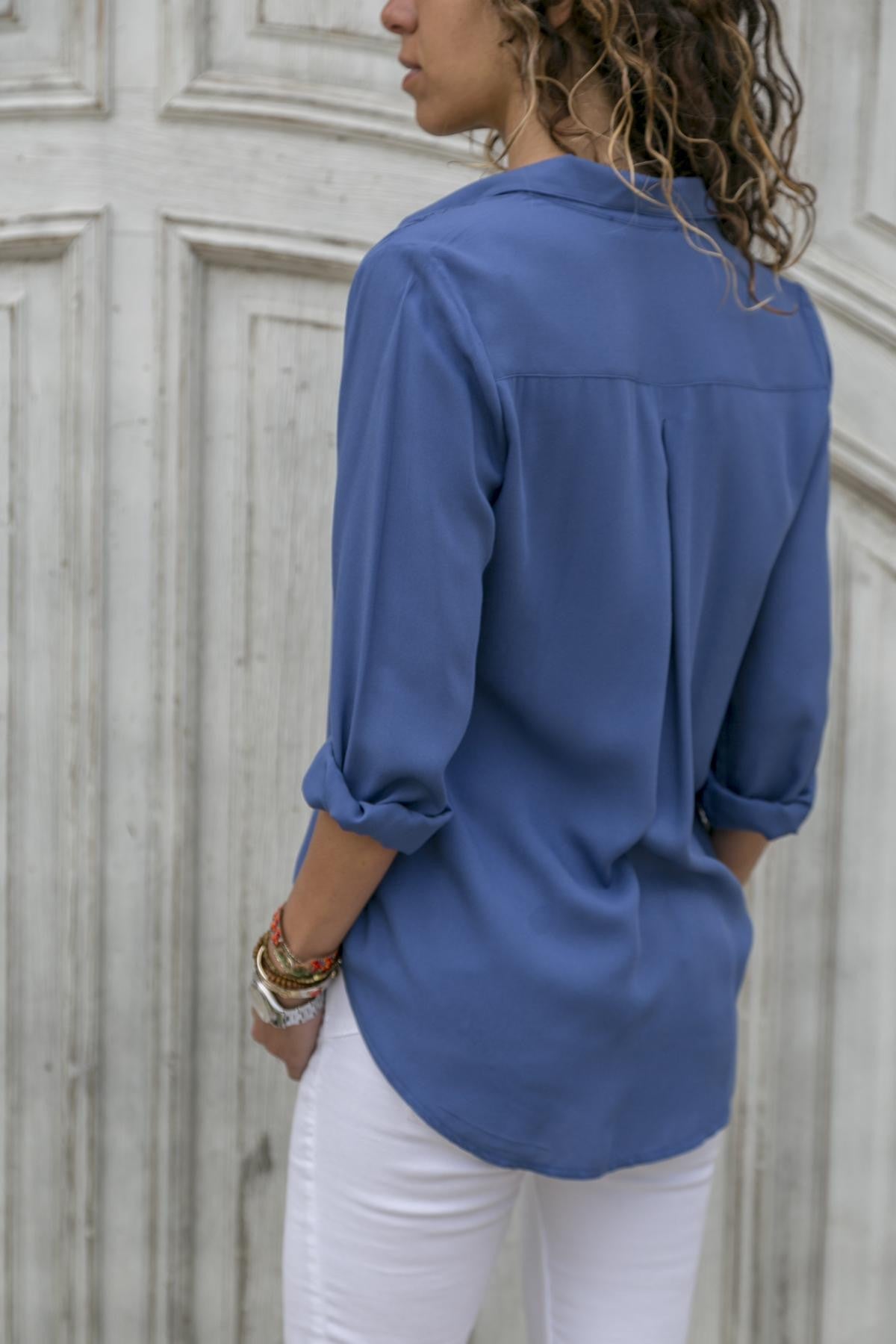Long sleeve ladies lapel button shirt NorixaFashion.com