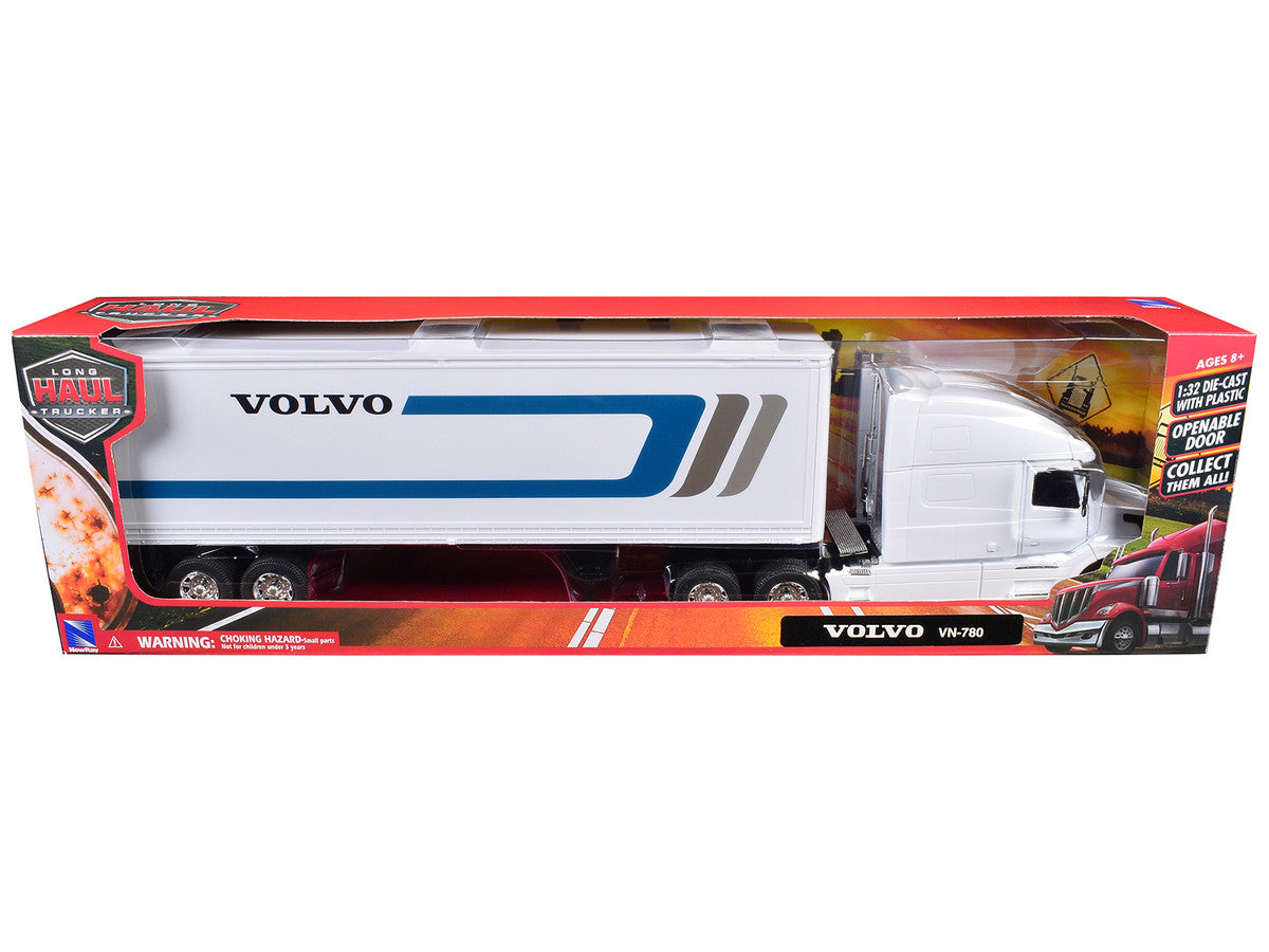 Volvo VN-780 Truck with Dry Van Trailer White "Long Haul Truckers" Series 1/32 Diecast Model by New Ray LuxuryLifeWay Online Store