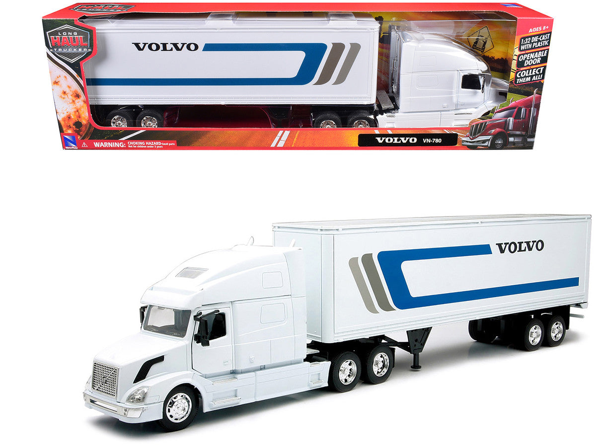 Volvo VN-780 Truck with Dry Van Trailer White "Long Haul Truckers" Series 1/32 Diecast Model by New Ray LuxuryLifeWay Online Store