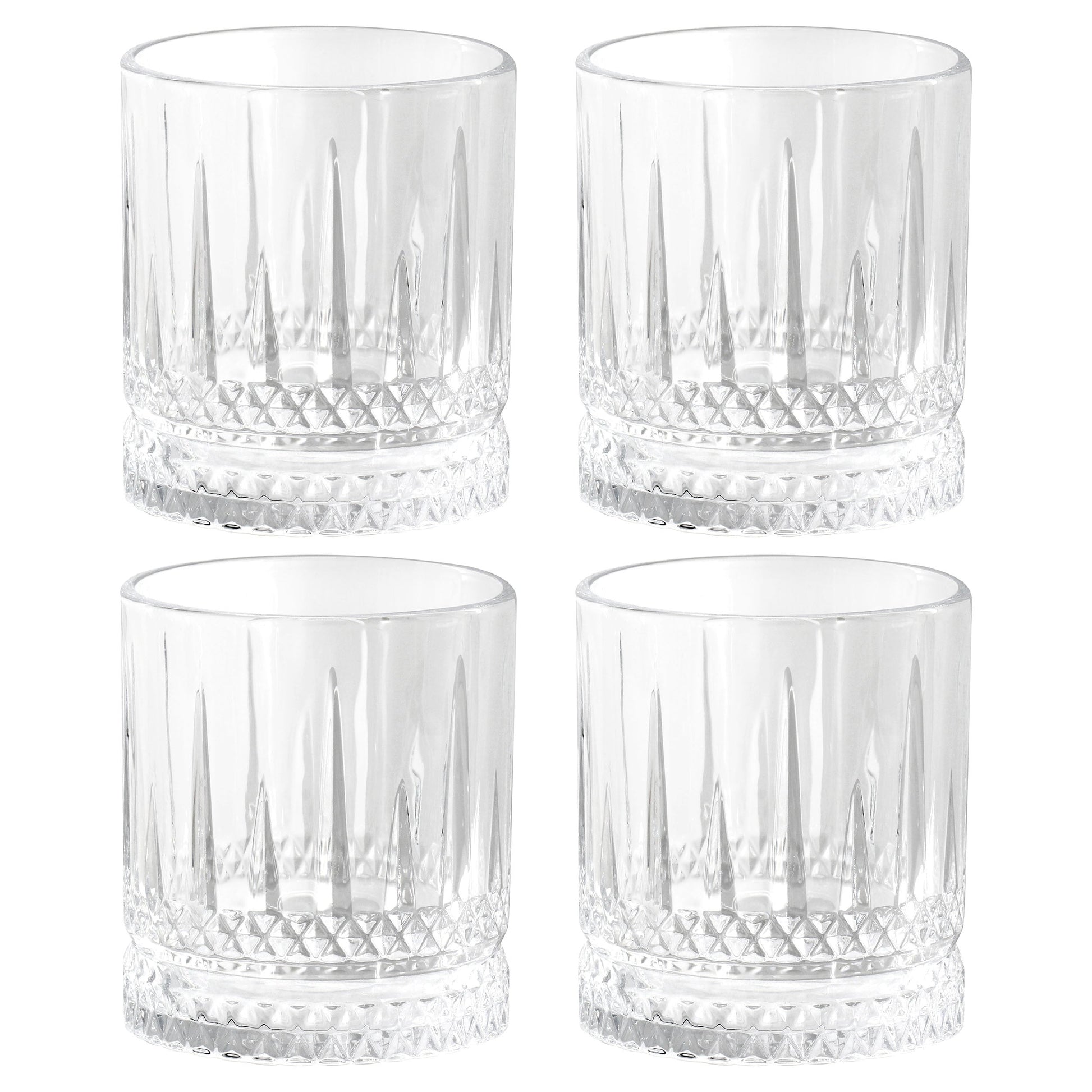 Gibson Home 4 Piece 13 Ounce Iceberg Embossed Double Old-Fashioned Glass Set LuxuryLifeWay Online Store
