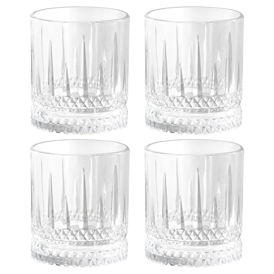 Gibson Home 4 Piece 13 Ounce Iceberg Embossed Double Old-Fashioned Glass Set LuxuryLifeWay Online Store