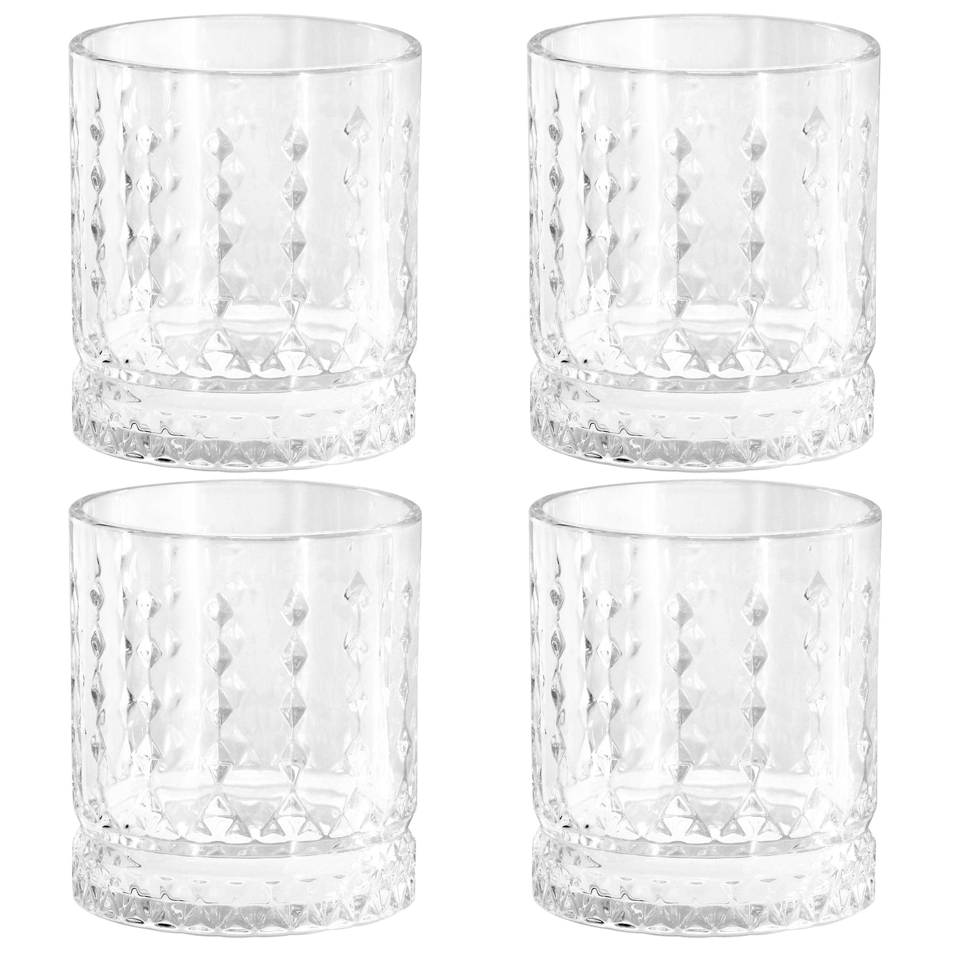 Gibson Home 4 Piece 13 Ounce Teardrop Embossed Double Old-Fashioned Glass Set LuxuryLifeWay Online Store