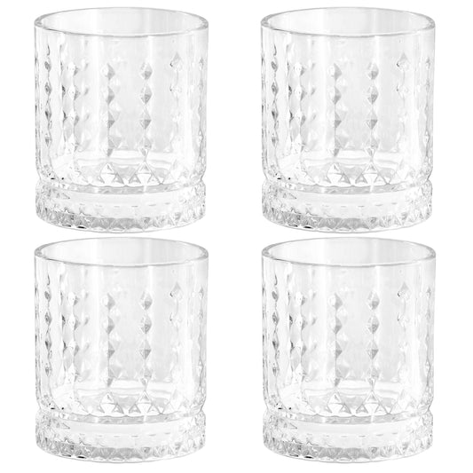 Gibson Home 4 Piece 13 Ounce Teardrop Embossed Double Old-Fashioned Glass Set LuxuryLifeWay Online Store