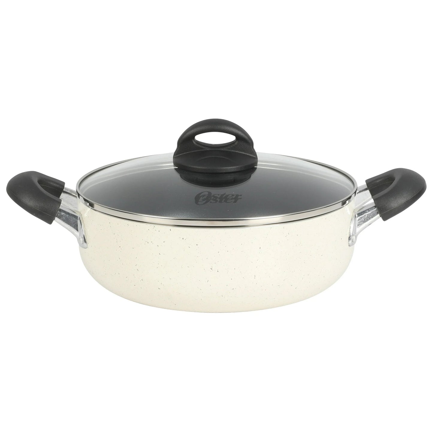Oster Clairborne 6.9 Quart Nonstick Aluminum Caldero with Lid in Linen LuxuryLifeWay Online Store
