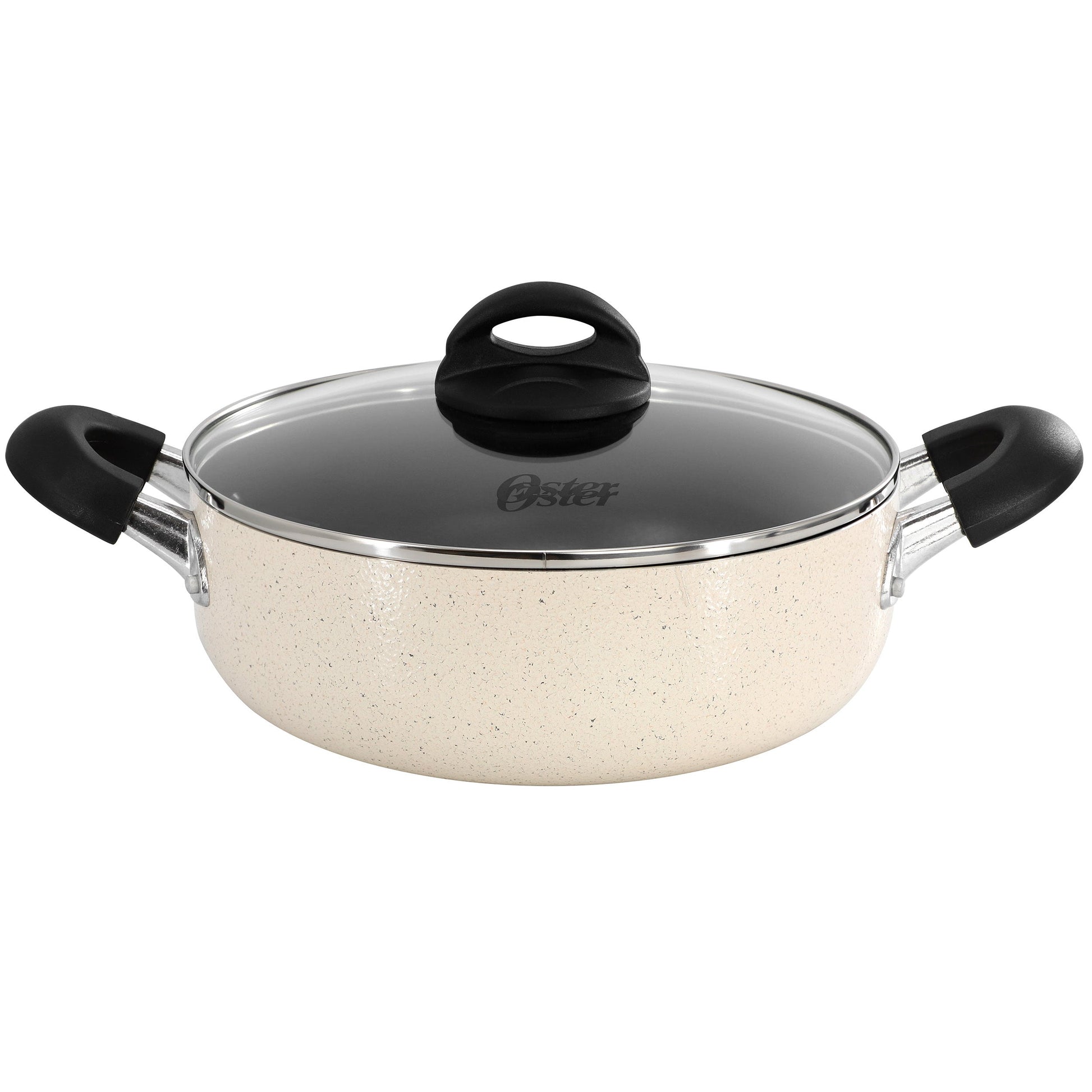 Oster Clairborne 3.6 Quart Nonstick Aluminum Caldero with Lid in Linen LuxuryLifeWay Online Store