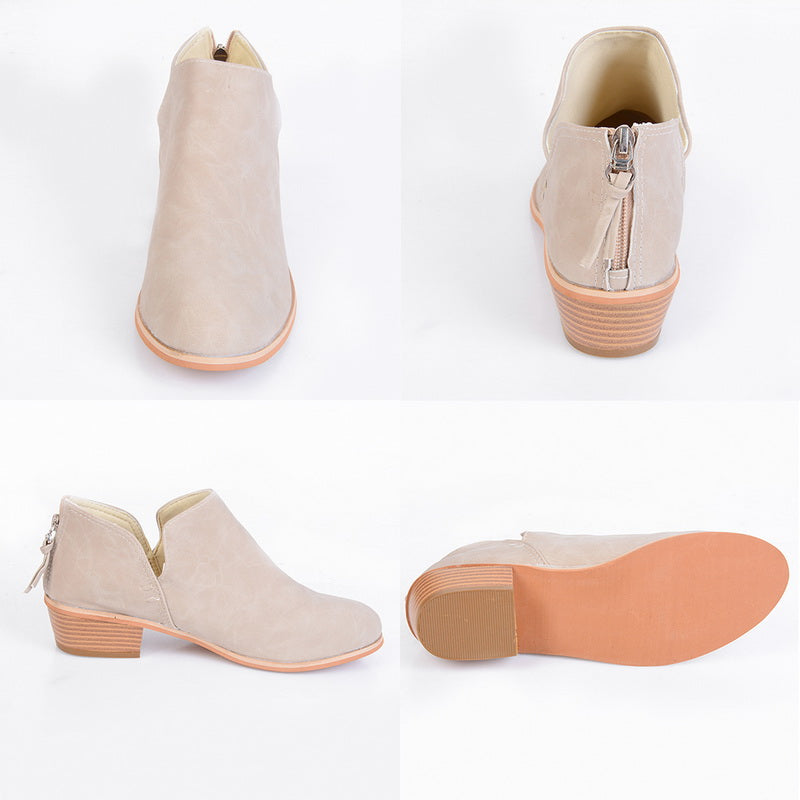 Autumn Women Shoes Retro High Heel Ankle Boots CJD