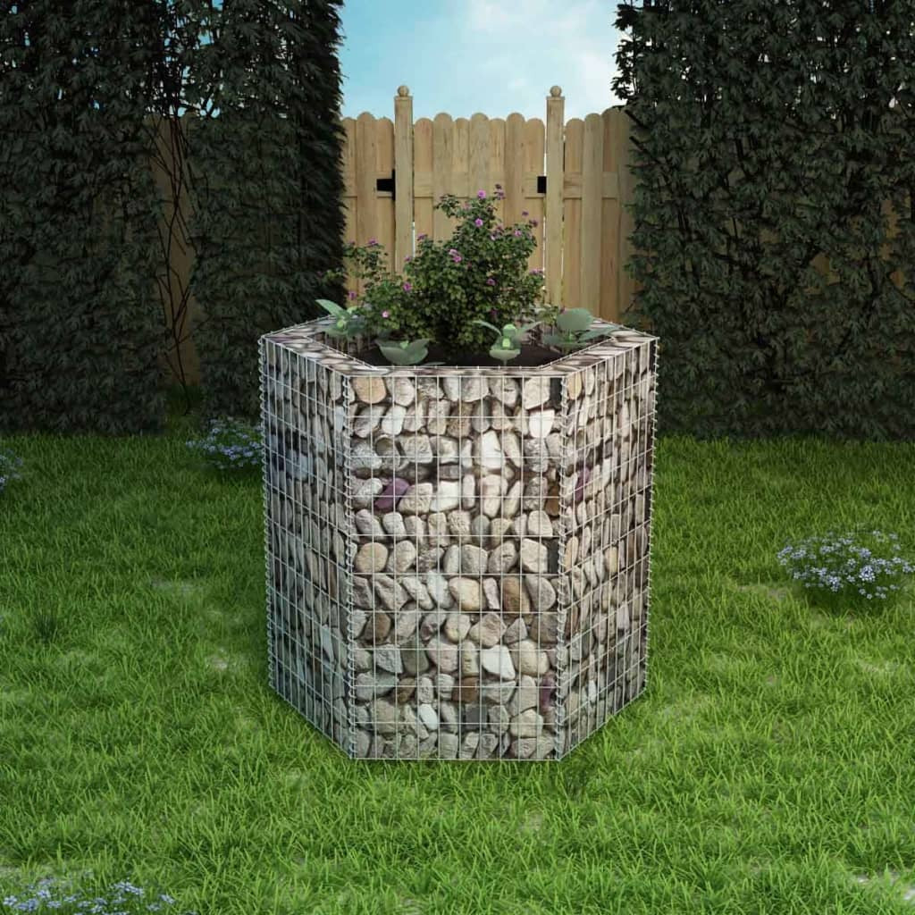 Hexagonal Gabion Raised Bed 39.4"x35.4"x39.4" LuxuryLifeWay Online Store
