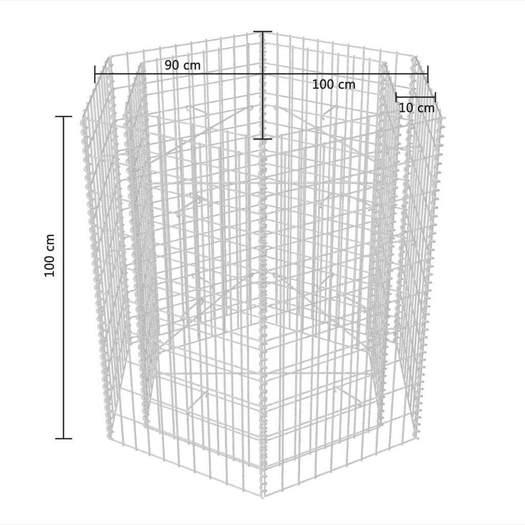Hexagonal Gabion Raised Bed 39.4"x35.4"x39.4" LuxuryLifeWay Online Store