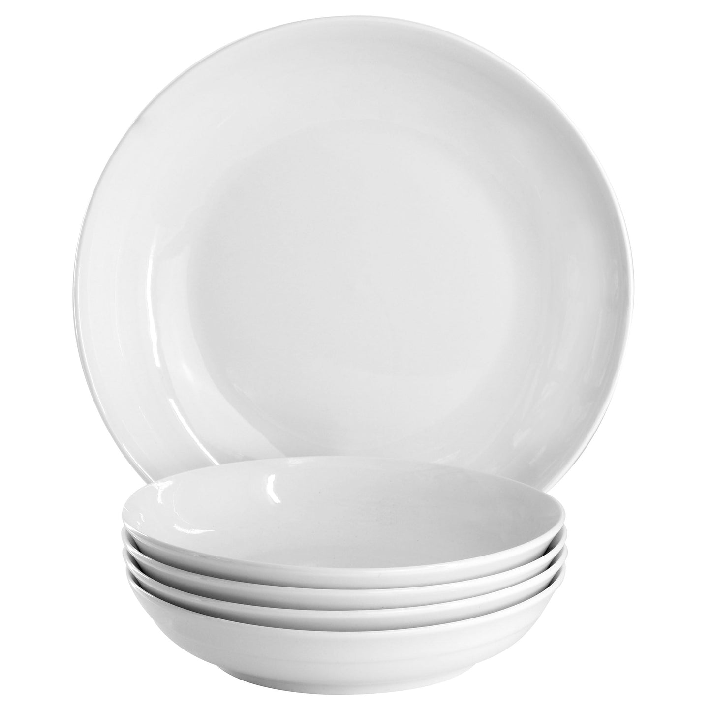 Gibson Home Great Essentials 5 Piece Fine Ceramic Serving Bowl and Pasta Bowl Set in White LuxuryLifeWay Online Store