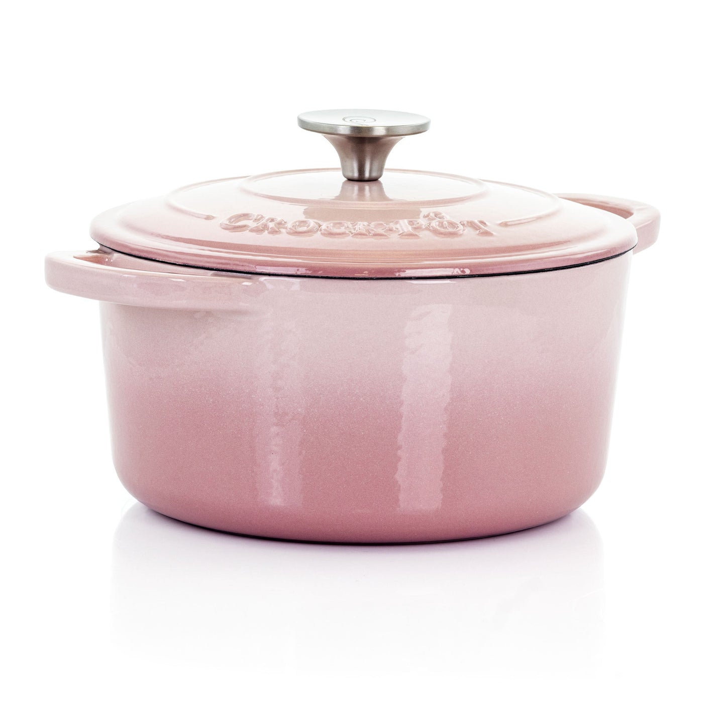 Crock-Pot Artisan 2 Piece 3 Quarts Enamled Cast Iron Dutch Oven in Blush Pink LuxuryLifeWay Online Store