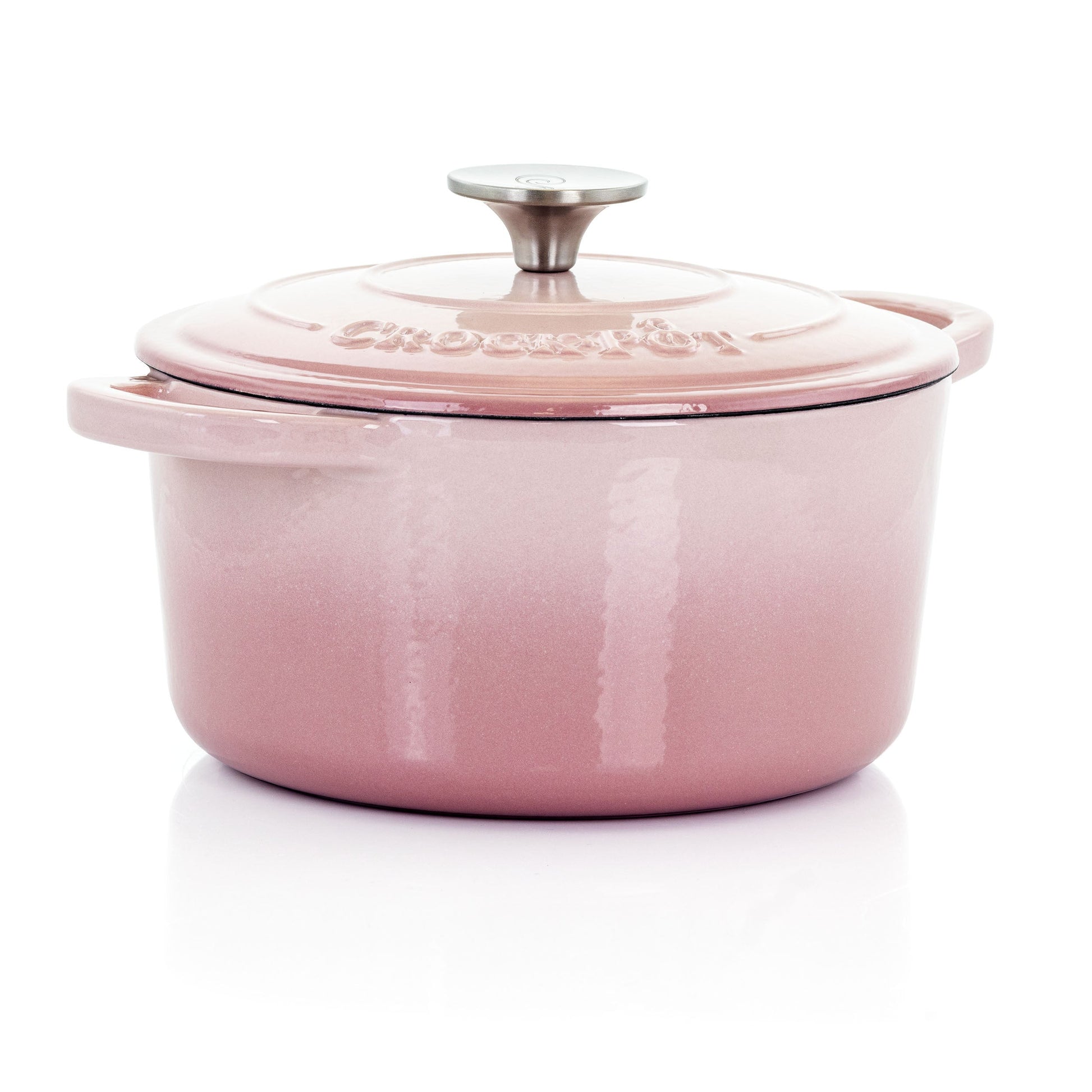 Crock-Pot Artisan 2 Piece 3 Quarts Enamled Cast Iron Dutch Oven in Blush Pink LuxuryLifeWay Online Store