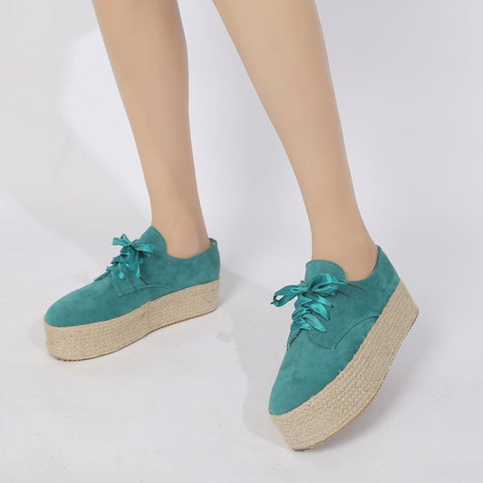 Women's round-toe lace-up casual shoes LadyShow.Store