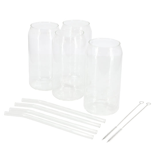 Gibson Home Zadie 10 Piece Glass Tumbler and Straw Set in Clear LuxuryLifeWay Online Store