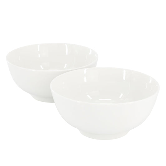 Gibson Home Great Essentials 2 Piece 6.9 Inch Fine Ceramic Noodle Bowl Set in White LuxuryLifeWay Online Store