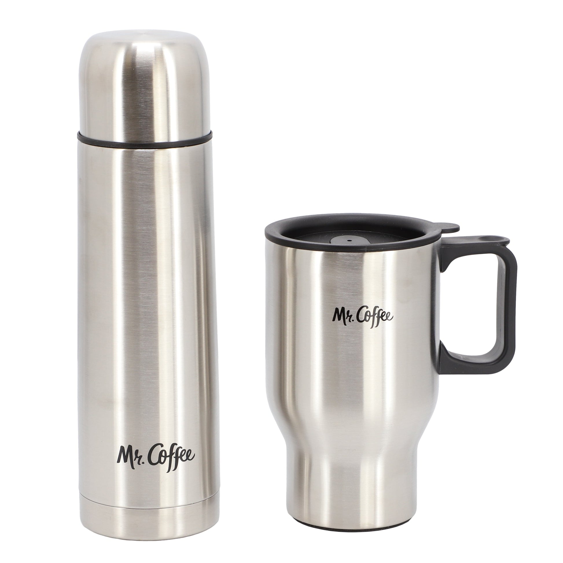 Mr. Coffee Javelin 2 Piece Thermal Bottle and Travel Mug Set in Silver LuxuryLifeWay Online Store