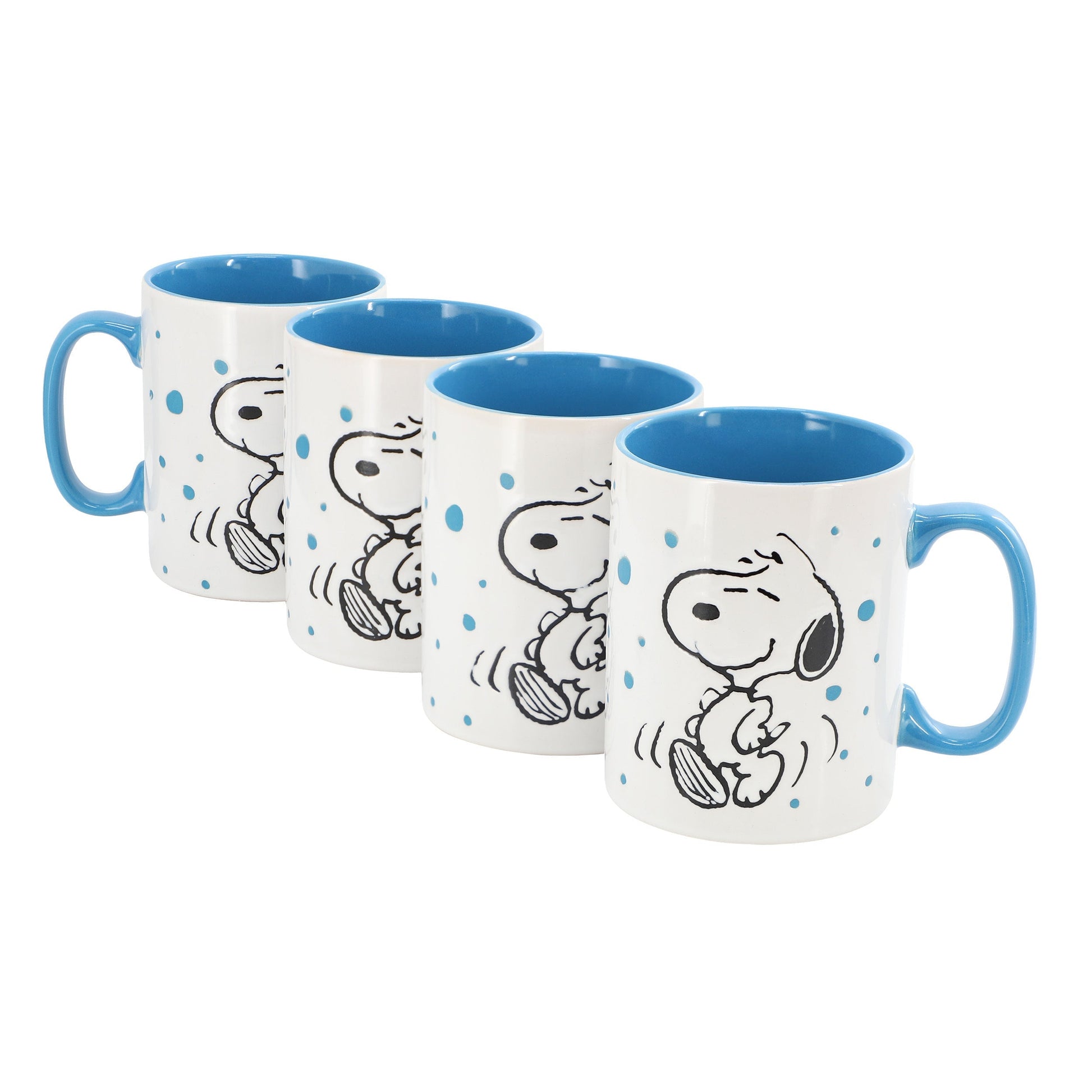 Peanuts Freckled Joy Snoopy 17 Ounce Stoneware Mug Set in Blue LuxuryLifeWay Online Store