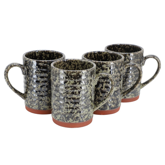 Gibson Home Terra Bella 4 Piece 18.5 Ounce Terracota Mug Set in Peacock Green LuxuryLifeWay Online Store