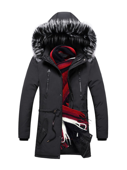Men Thick Parka Coat Winter Warm Hooded CJD