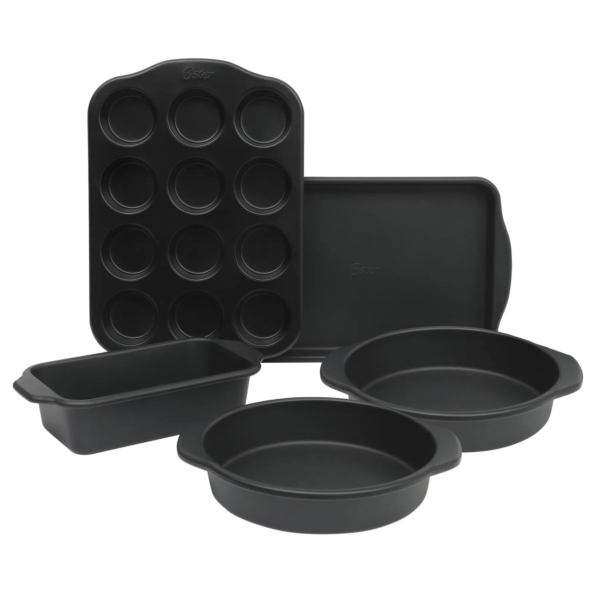 Oster Teston Platinum Collection 5 Piece Nonstick Carbon Steel Bakeware Set in Matte Black LuxuryLifeWay Online Store