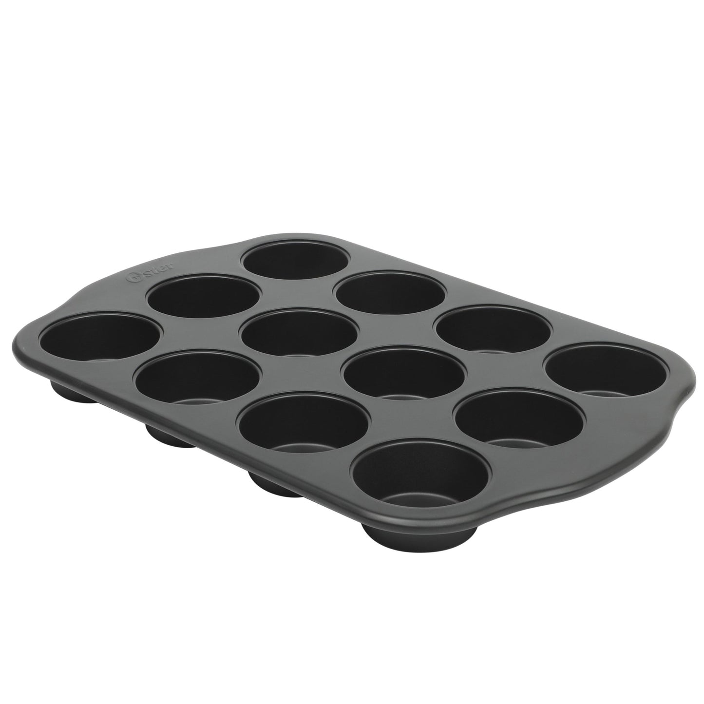 Oster Teston Platinum Collection 12-Cup Nonstick Carbon Steel Muffin Pan in Matte Black LuxuryLifeWay Online Store